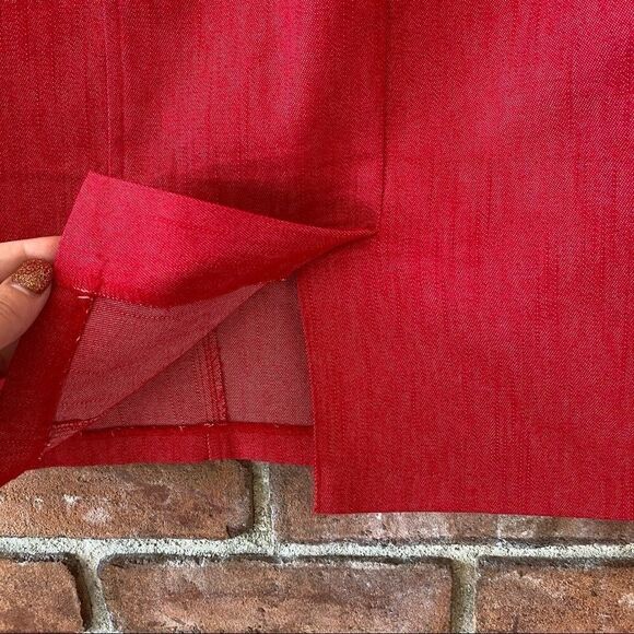 DressBarn Red Stretchy Denim Pencil Skirt with Faux Embellished Pockets Size 10 - Picture 7 of 8